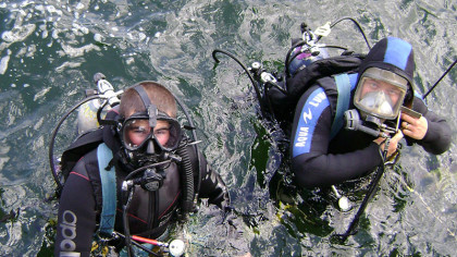 ADAS scuba diver learning about commercial diving